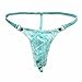 FEESHOW Men's Lace Thongs G String Sissy Pouch Underwear Panties Crossdress Lingerie (XL, Blue)