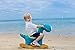 Labebe Child Rocking Horse Toy, Stuffed Animal Rocker Toy, Blue Dinosaur Rocker for Kid 1-3 Years, Wooden Rocking Horse Plush/Outdoor Rocking Horse/Rocker/Animal Ride/Child Rocking Toy/Dragon Rocker