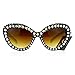 SA106 Iced Out Engraving Bling Womens Thick Plastic Cat Eye Sunglasses