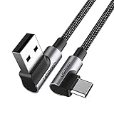 UGREEN USB C Right Angle Cable 90 Degree Type C Fast Charger Compatible for Samsung Galaxy S10 S10E S9 S8 Plus Note 9 8, LG G8 G7 V20 V40 V30 G6 G5, Nintendo Switch, GoPro Hero 7 8 5 6 (3ft)