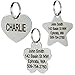GoTags Stainless Steel Pet ID Tags, Personalized Dog Tags and Cat Tags, up to 8 Lines of Custom Text, Engraved on Both Sides, in Bone, Round, Heart, Bowtie and More (Round, Small (Pack of 1))
