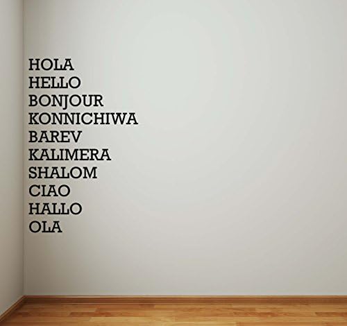 Julia Cruz Hello in Different Languages Wall Decal Hallway Quote Stencil House Vinyl Sticker Home Decor Art Poster Mural Custom Print 595