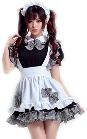 DUQA Cosplay Anime Maid Dress Maid Pack Western Restaurant Waiter Clothing Uniform Halloween Costume