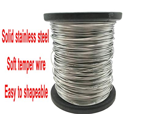 304 Stainless Steel Wire Wrapping Wire Artistic Wire Beading Wire Length 328 Ft 20 Gauge Soft Temper is Easy to Shape for Jewelry Craft Making Beading Floral Colored Craft Wire