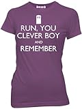 Doc Who Run You Clever Boy And Remember Junior T-Shirt, Dark Purple - Large
