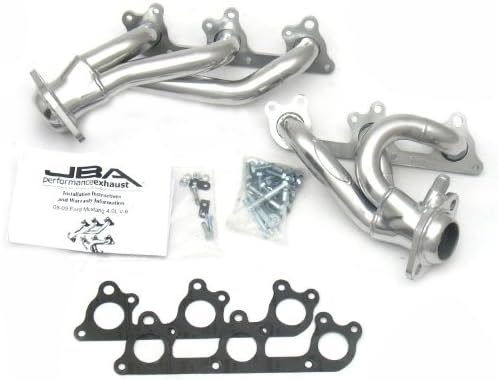 JBA 1617SJS 1-1/2" Shorty Stainless Steel Silver Ceramic Exhaust Header for Mustang V6 05-10