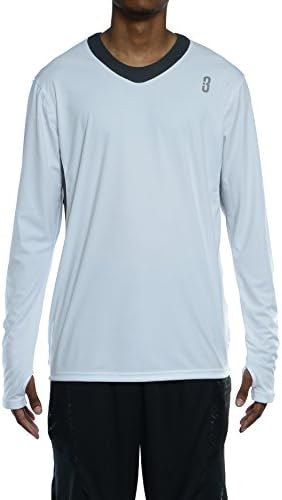 POINT 3 Shootaround Youth Long-Sleeve Basketball Shirt (offwhite, medium)