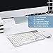 Wireless Keyboard and Mouse，Ergonomic Quiet Silent USB Full Size Pro Compact Keyboards Mice Combo Compatible Laptop Computer Pc for Windows Xp Android（Silver and White）