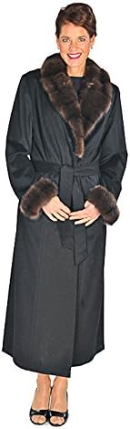 Madison Avenue Mall Womens Cashmere Coat with Real Sable Fur Collar &amp; Cuffs Sz 18