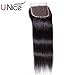 Unice Hair Malaysian Straight Virgin Human Hair Free Part 4X4 Lace Closure Natural Color (8inch, Free part)