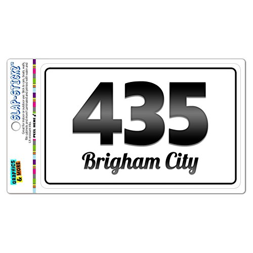 Area Code B&W Window Laminated Sticker 435 Utah UT Altamont - Garrison - Brigham City