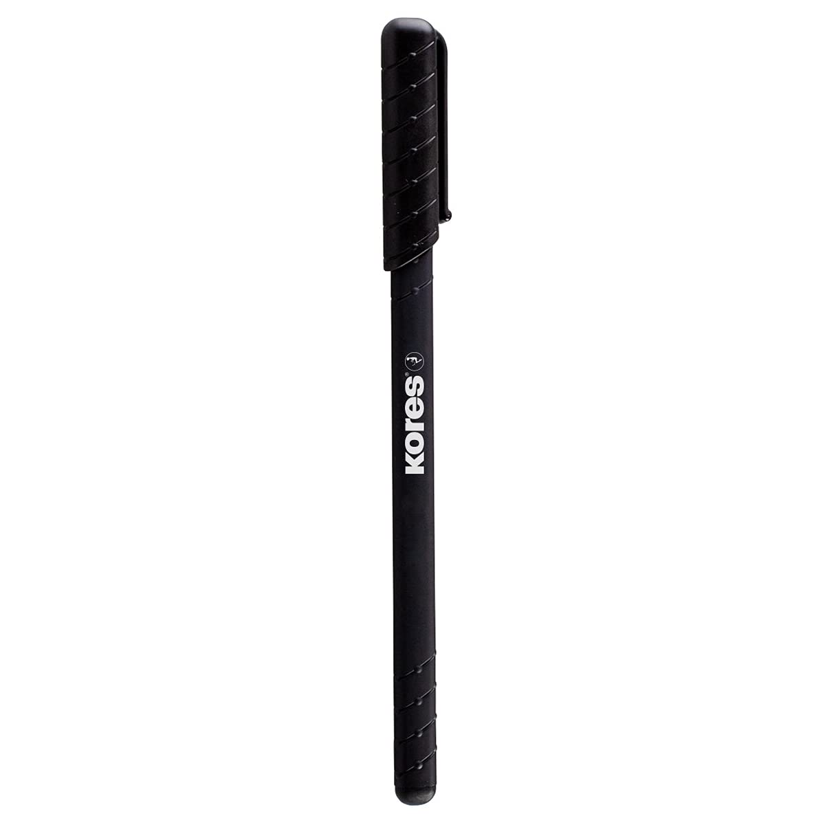 Kores - Black Ballpoint Pens - K0R-M, 1mm, Triangular, Fade Resistant, Semi-Gel Black Ink - Back to School Supplies, Crafts and Writing Pens, Pens Multipack - Set of 12