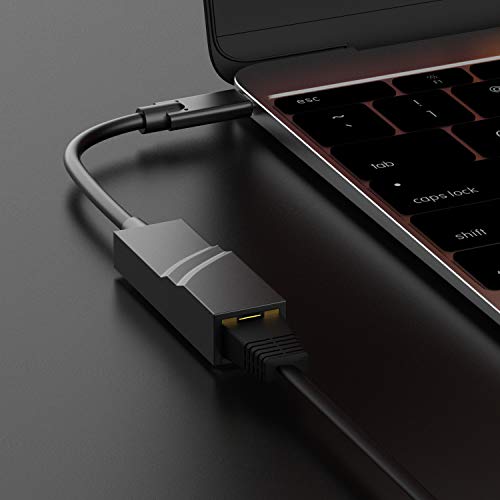 USB C to Ethernet Adapter, Portable 1-Gigabit Network Hub, 10/100/1000 Mbps, for MacBook Pro 2016/2017/2018, Chromebook, XPS, Galaxy S9/S8, and More