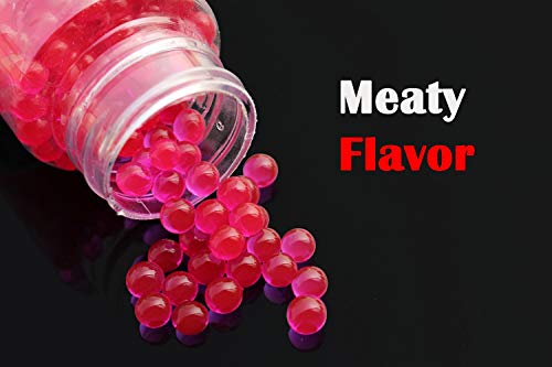Tigofly 1 Bottle 450pcs Soft Jelly Baits Flavor Beads Bean Boilies Carp Fishing Salmon Saltwater Makerel Sabiki Fishing Lures (Meaty Flavor)