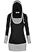 DJT Women's 2 In 1 Long Sleeve Hoodie Casual Shirt Top 3X-Large Black