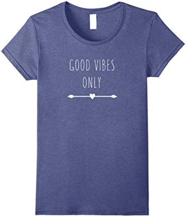 Womens Good Vibes Only t-shirt Medium Heather Blue