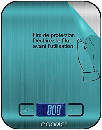 ADORIC Balance Cuisine Electronique Balance de Précision - Balance numérique de Cuisine de Haute Précision, 5kg/1g, Acier Inoxydable Tactile Sensible Écran LCD Rétroéclairé Auto-arrêt - Cuisine A Vivre ADORIC Balance Cuisine Electronique Balance de Précision - Balance numérique de Cuisine de Haute Précision, 5kg/1g, Acier Inoxydable Tactile Sensible Écran LCD Rétroéclairé Auto-arrêt