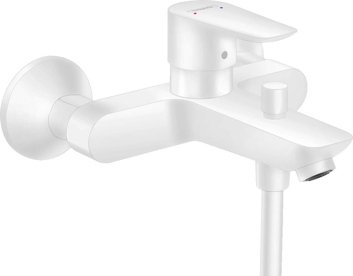 hansgrohe Talis E Bathtub Tap for 2 Functions Surface-Mounted Matt White
