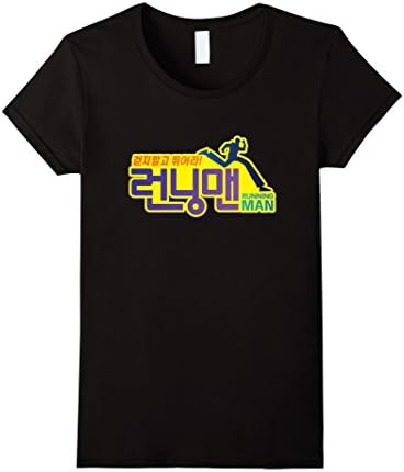 Womens "Running Man" Korean Series Fan Souvenir T-Shirt XL Black