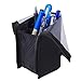 Travel Make-up Brush Organizer Bag,Pen Pencil Cup Holder Case for Desk,Portable Transparent Cosmetic Zipper Pouch,Waterproof Dust-Free Stand-up Small Toiletry Stationery Bag with Divider,Black