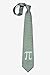 Men's Green Microfiber Pi Symbol to the 50th Decimal Mathematics Math Nerd/Geek Novelty Tie Necktie (Regular Length)