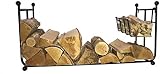 GAP GARDEN PRODUCTS Wrought Iron Firewood Log Basket with Kindling Holder view 2