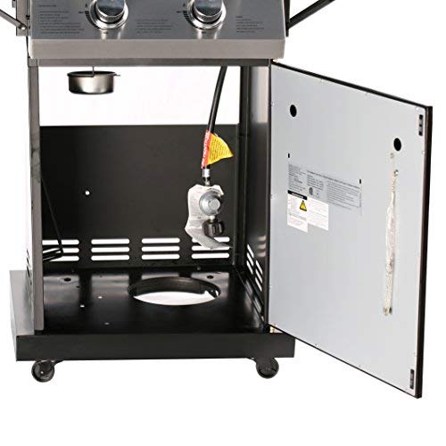 MASTER COOK Gas Grill,2-Burner Cabinet Liquid Propane Gas Grill- Stainless Steel 32000BTU 312 sq.in. Cooking Area Porcelain Grill Grate