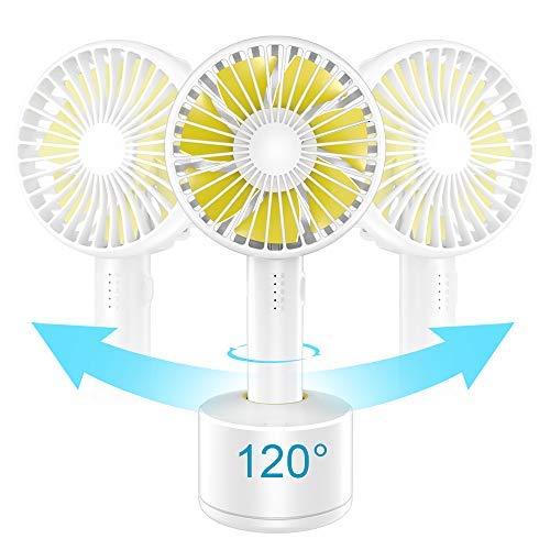 GUSGU Mini Handheld Fan, Portable Personal Fan with Removable Aroma Diffuser 120°Rotate Automatically Rechargeable Battery Operated Mini Fan for Travel/Workout/Offices/Sleep(5 Speed Adjustable) - Thumbnail 7