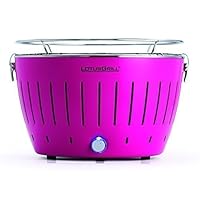  Lotusgrill Himbeerpink Lotusgrill rosa klein Edelstahl Stahl Kunststoff Balkon Camping Picknick ✔ rund ✔ tragbar rauchfrei ✔ Grillen mit Holzkohle ✔ für den Tisch 