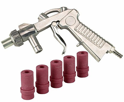 Blast Media Gun & (5) 7MM Nozzles for 25 60 90 Sandblast Cabinet