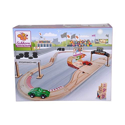 Eichhorn 109475850 - Schienenbahn Set Porsche Racing, 31-tlg., inkl. Zubehör, Streckenlänge: 350cm, FSC 100… – Bild 8