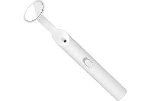 Annhua Dental Mirror for Teeth with Light Anti Fog Dentist Mouth Mirror, Reusable Plastics Dentist Mirror with Replaceable Led for Inside Mouth and Oral Care - White