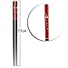 AOOSY 5 Pairs Japanese Korean Reusable Natural Wooden Utensils Wood Chopstick Set with Box for Sushi Noodles Rice Bowl Hair Adult Kids kitchen(Couple Red Chopsticks with Box)