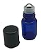 12 2 ml Blue Glass Roller Bottles with Stainless Steel Metal Rollerballs