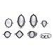 Myhouse Women Girls 8pcs/Set Opal Stone Engagement Jewelry Vintage Ring For Wedding Gifts Charms Findings