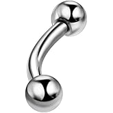 Pierced Owl - 316L Stainless Steel 12-00GA Large Gauge Internally Threaded Curved Barbell