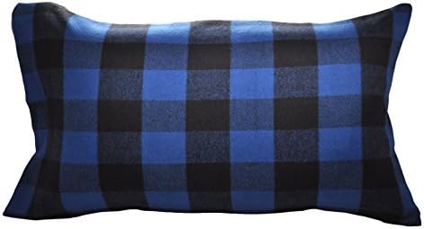Terra Friendly Pillow Case (12"x20"), Handcrafted in USA for Camping or Backpacking Travel Pillows (Blue Buffalo Plaid)