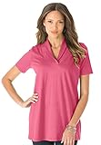 Roamans Women's Plus Size Shawl Collar Ultimate Tee