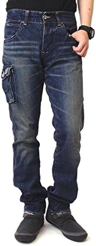 Johnbull Men's One-Sided Pocket Denim Cargo Pant LL Used Wash Blue(15)