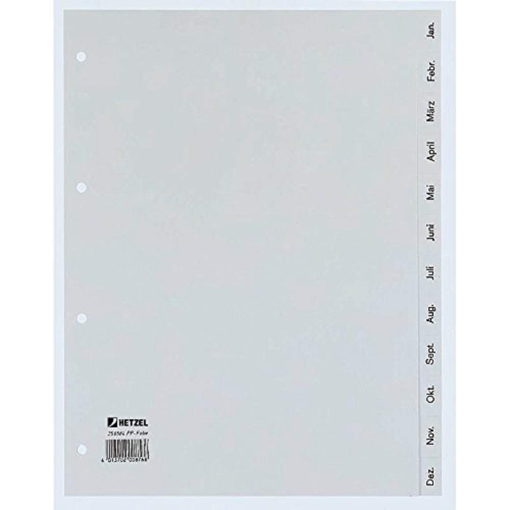 Rexel Monthly Register Made of Polypropylene, A4 Full Height, 12 Sheets, Pack of 1, Grey