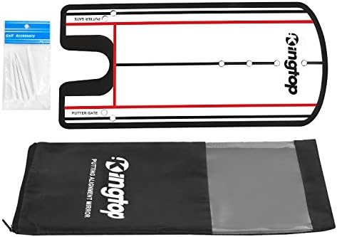 KINGTOP Golf Putting Alignment Mirror with Putting Cup Combo, Portable Swing Training Aids, Practice Putting Trainer with Hole Cup Set, Mirror Size 12”L x 6”W KINGTOP Golf Putting Alignment Mirror with Putting Cup Combo, Portable Swing Training Aids, Practice Putting Trainer with Hole Cup Set, Mirror Size 12”L x 6”W