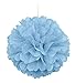 Solid Powder Blue Hanging Tissue Paper Fan - 16'' (1 Count) - Perfect For Parties & Home Decor