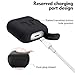 AirPods Protective Case, 3 in 1 Silicone Headphones Accessories Cover Skin Dustproof for Apple Airpods Charging Case with Keychain and Sports/Anti-Lost Strap(Black)thumb 3