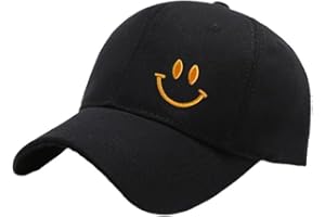1 Pack Embroidered Smiley Face Baseball Cap | Adjustable Curved Brim Dad Hat for Casual Wear