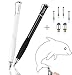 MEKO 2Pcs [2nd Gen] Universal Disc Stylus/Styli Pen,[2 in 1 Precision Series] for iPhone X/8/8plus iPad/iPad Pro/iPad Mini and All Capacitive Touch Screens Bundle with 6 Replacement Tips(Black/White)