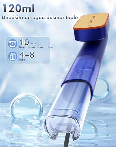 Hand Steamer, 1200W Steamer, 15S Quick Heating, Removable 120ml Tank, Steam 22g/min, Vertical 2-in-1 Steamer Blue.