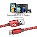 USB Type C Cable, OULUOQI USB C Cable 3 Pack(6ft) Nylon Braided Fast Charger Cord Compatible Samsung Galaxy S9 Note 9 8 S8 Plus,LG V30 V20 G6 G5,Google Pixel,Nintendo Switch, MacBook(Red)