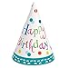 Unique One Size Confetti Cake Birthday Party Cone Hats 8 Pcs, Multi