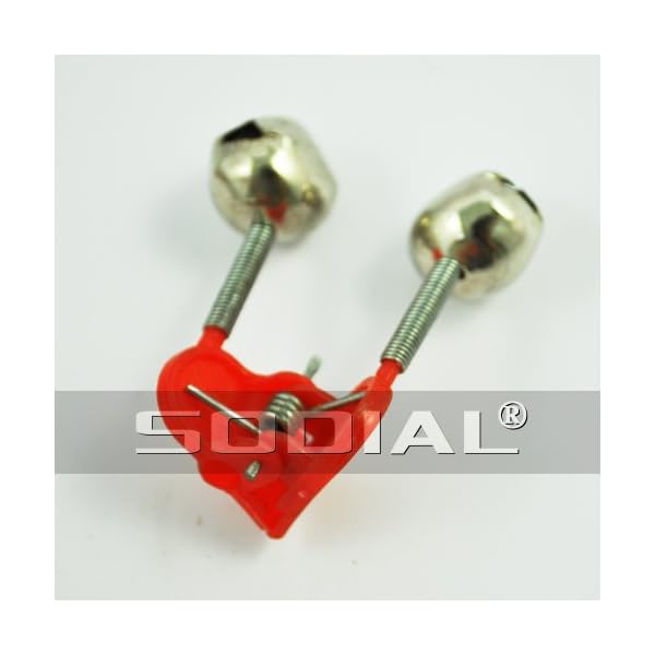 SODIALR-20-Pcs-Fishing-Rod-Alarm-Dual-Alert-Bells-Red-Silver-Tone