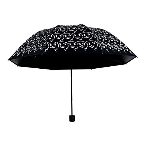 Charberry Folding Rain Windproof Umbrella Spoof Expression Pack Anti-Uv Sun/Rain Umbrella (Black)